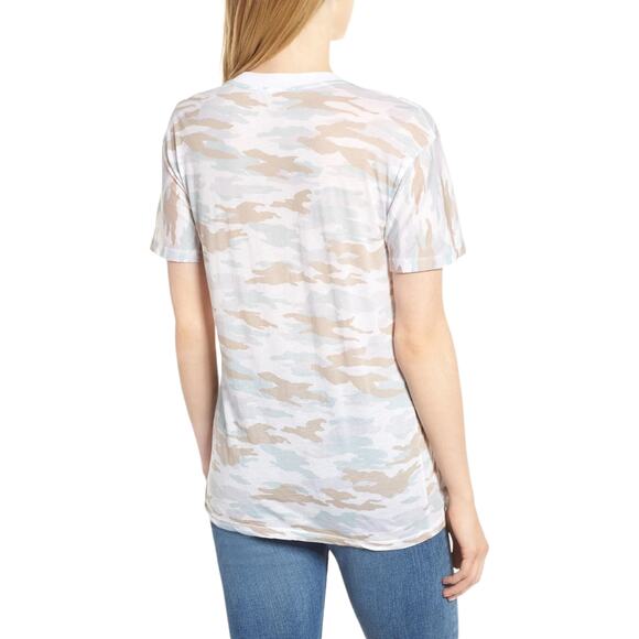 STATESIDE camo print swing tee semi sheer asymmetrical cotton tshirt Size XS NEW - Picture 5 of 8